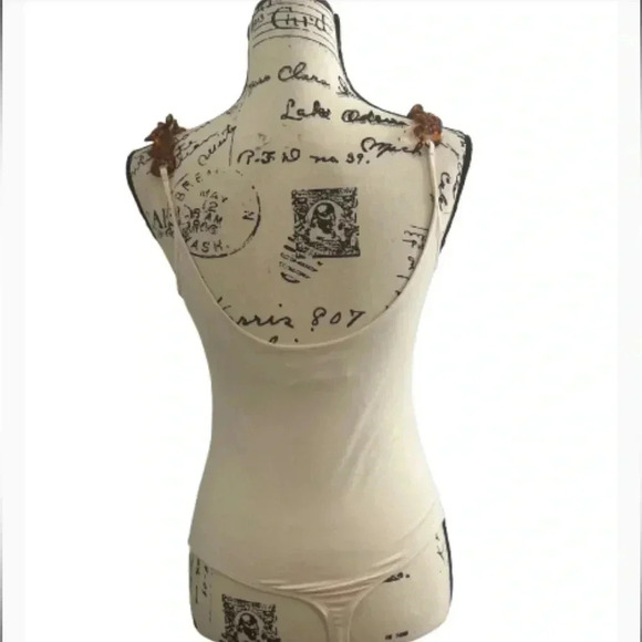 L’ACADEMIE. CORALIE BODY SUIT CREAM CHAIN STRAPS SLEEVELESS SIZE MEDIUM - Picture 6 of 12